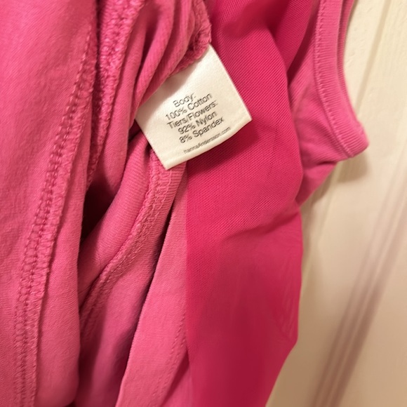 Hanna Anderson pink flower ruffle tiered dress size 5 - Picture 5 of 5